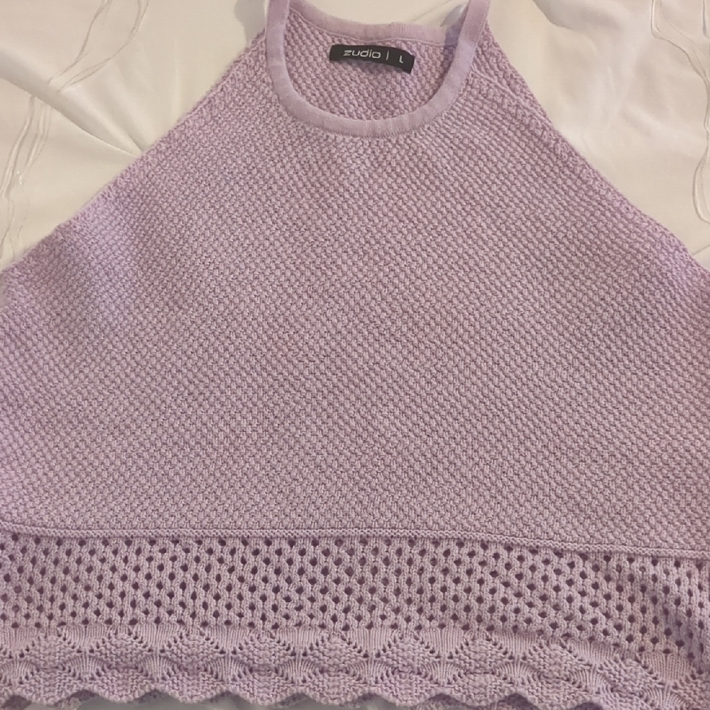 Studio Women's Purple Knit Halter Top